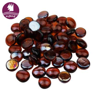 huzhou zifang fire pit glass,wholesale  Flat Glass gems Bulk Round Filler Glass Beads