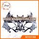 Party Metal Mask with Crystal Black Masquerade Mask