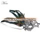 HOME custom Rhinestone inlay hollow metal masquerade party mask with peacock feather